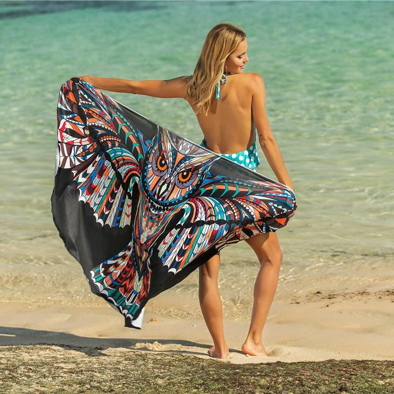 Beach Cover Up Print Cover Up Butterfly Sarong Dress  Sunset and Swim Little owl One Size 