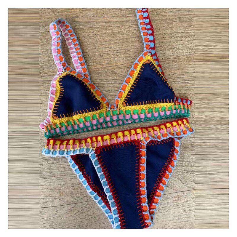 Beach Goddess Sexy Triangle Crochet Neoprene Bikini
