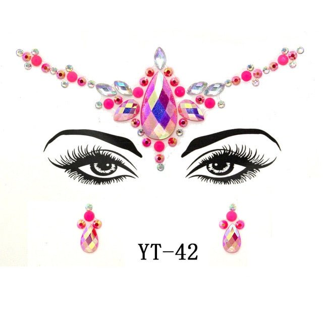 Boho Treasures 3D Crystal Sticker Face Jewels  Sunset and Swim MP178T42  