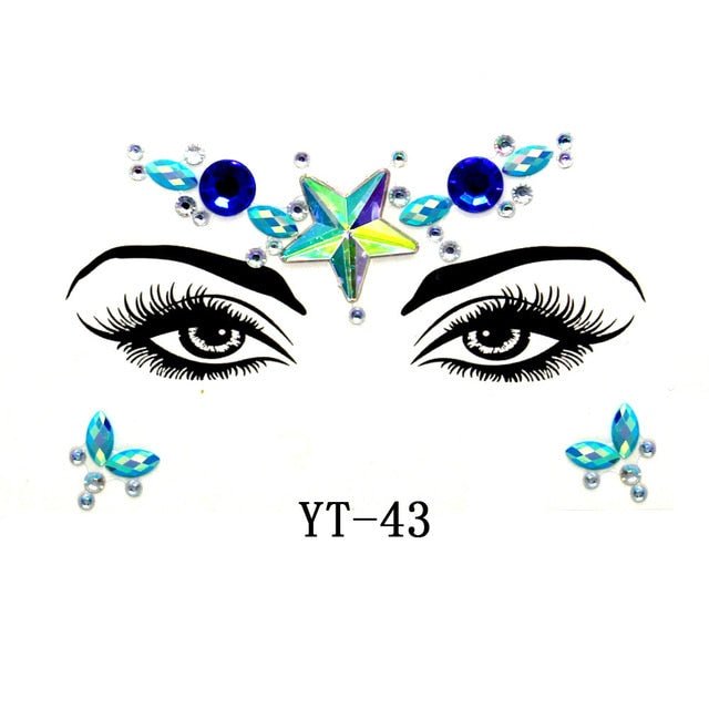 Boho Treasures 3D Crystal Sticker Face Jewels  Sunset and Swim MP178T43  