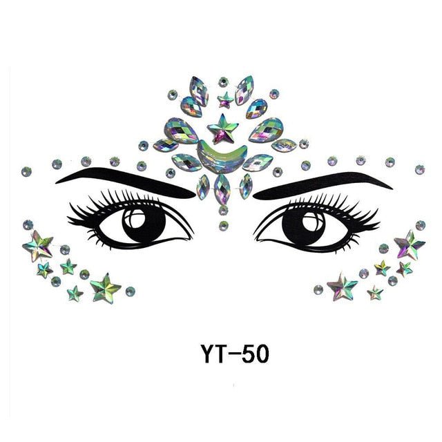 Boho Treasures 3D Crystal Sticker Face Jewels  Sunset and Swim MP178T50  