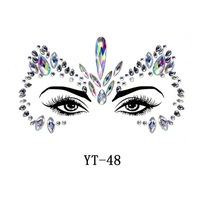 Boho Treasures 3D Crystal Sticker Face Jewels  Sunset and Swim MP178T48  
