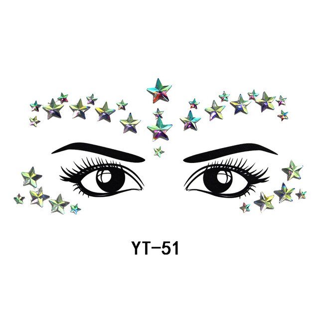 Boho Treasures 3D Crystal Sticker Face Jewels  Sunset and Swim MP178T51  