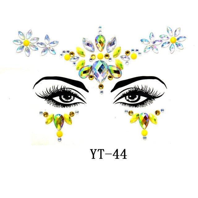 Boho Treasures 3D Crystal Sticker Face Jewels  Sunset and Swim MP178T44  