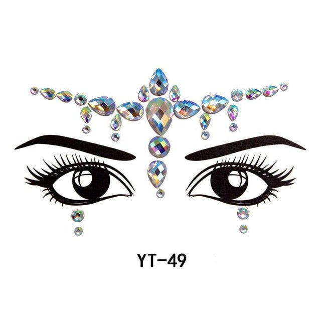 Boho Treasures 3D Crystal Sticker Face Jewels  Sunset and Swim MP178T49  