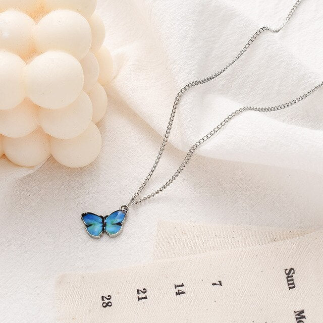 Butterfly Dreams Jewelry - Necklace and Earrings  Sunset and Swim Blue Necklace  