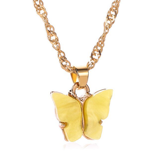 Butterfly Dreams Jewelry - Necklace and Earrings  Sunset and Swim Yellow Necklace  