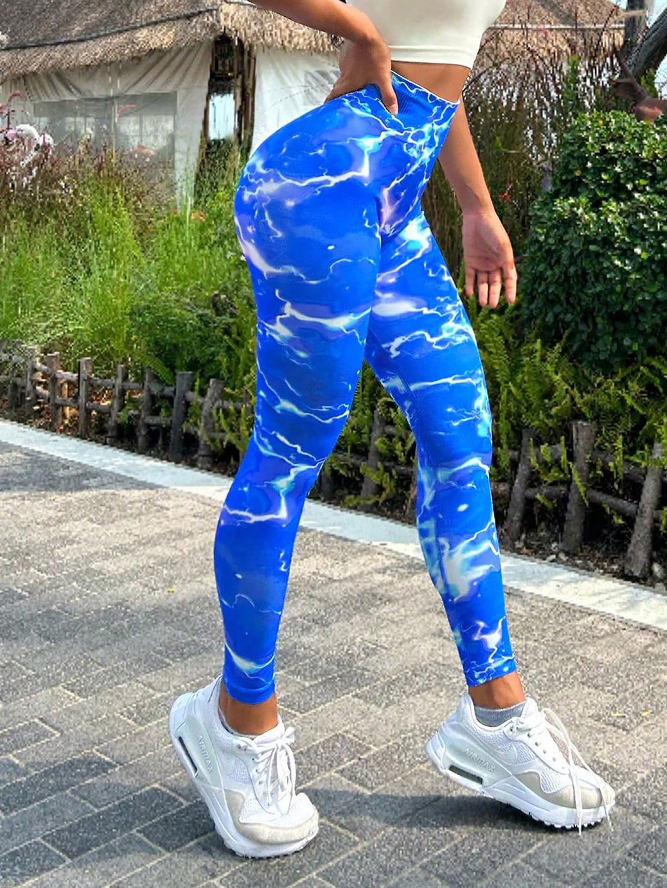 Tie-dye Slim Fit High Waistband Long Active Pants  Sunset and Swim   