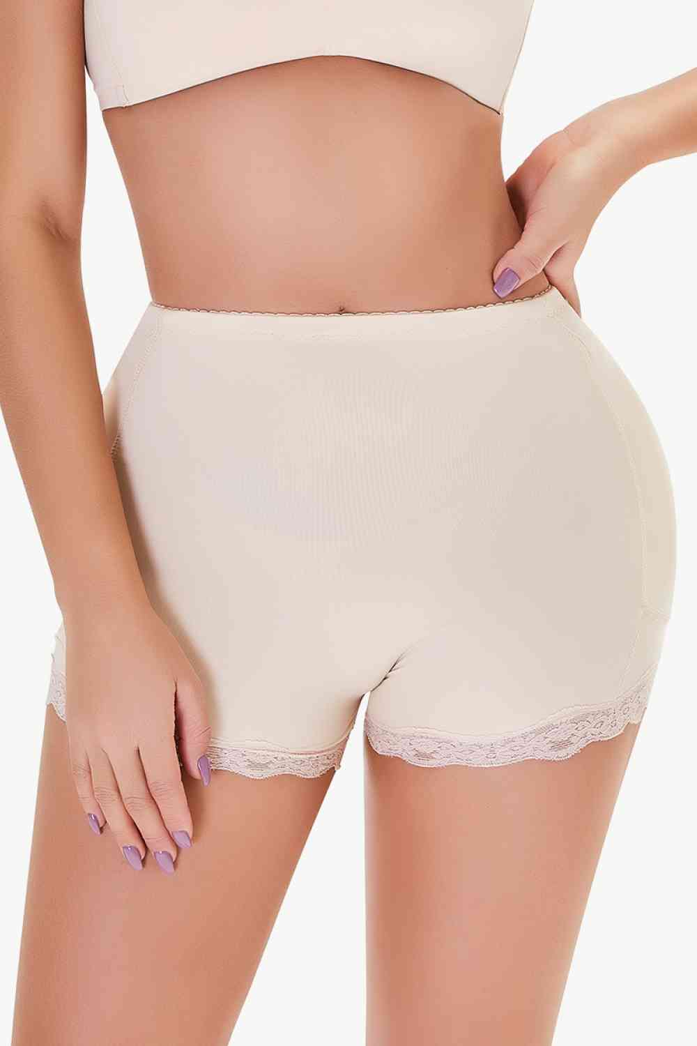 Full Size Lace Trim Shaping Shorts Sunset and Swim   