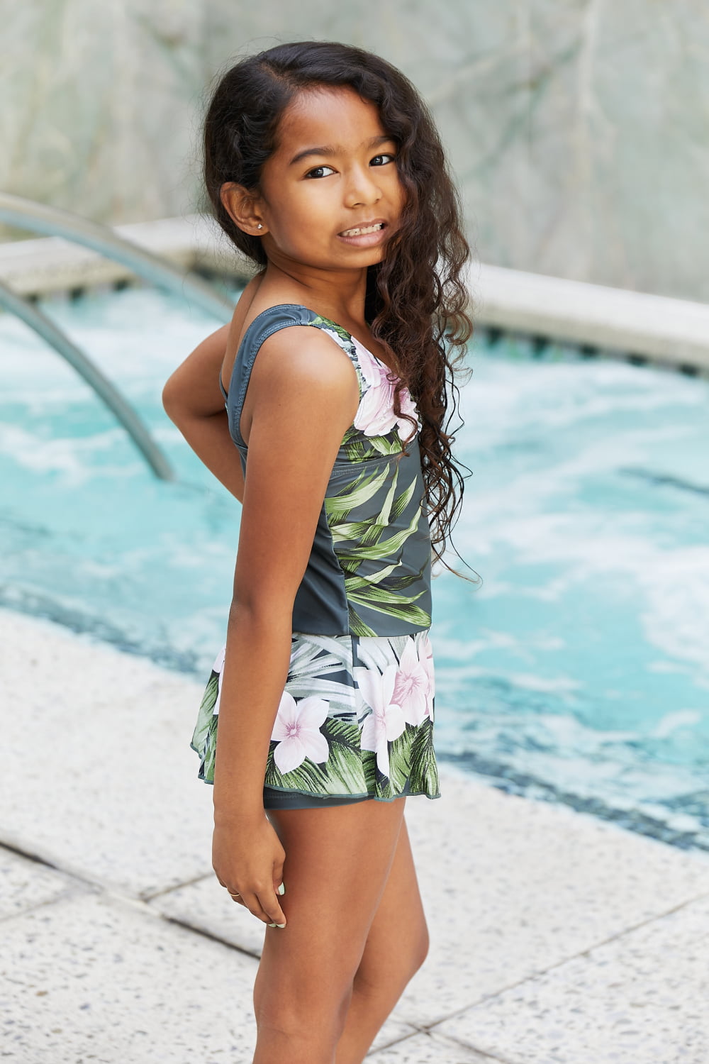 Marina West Swim Clear Waters Swim Dress in Aloha Forest Mother Daughter Swimwear  Sunset and Swim   