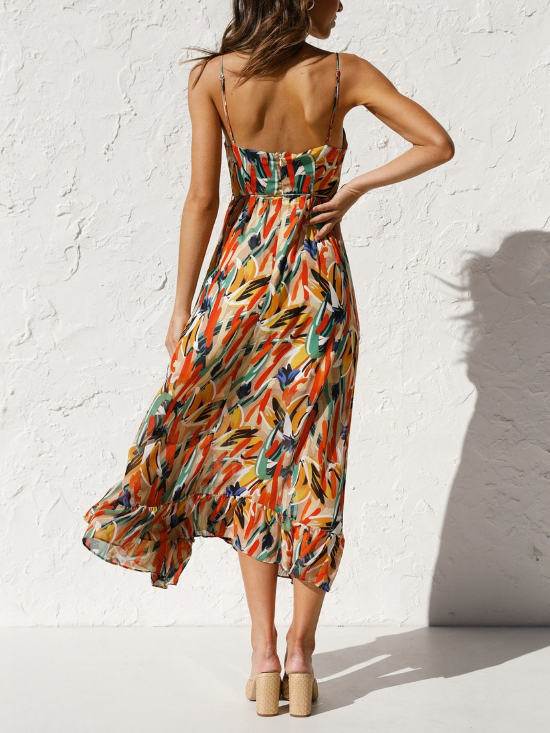 Sunset Vacation  Printed Sleeveless Midi Cami dress Sunset and Swim   