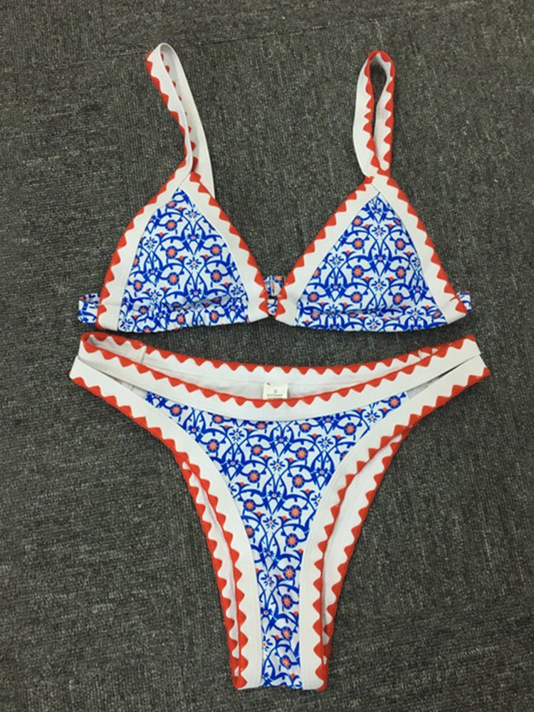 Cancun Triangle Print Bikini  Sunset and Swim   