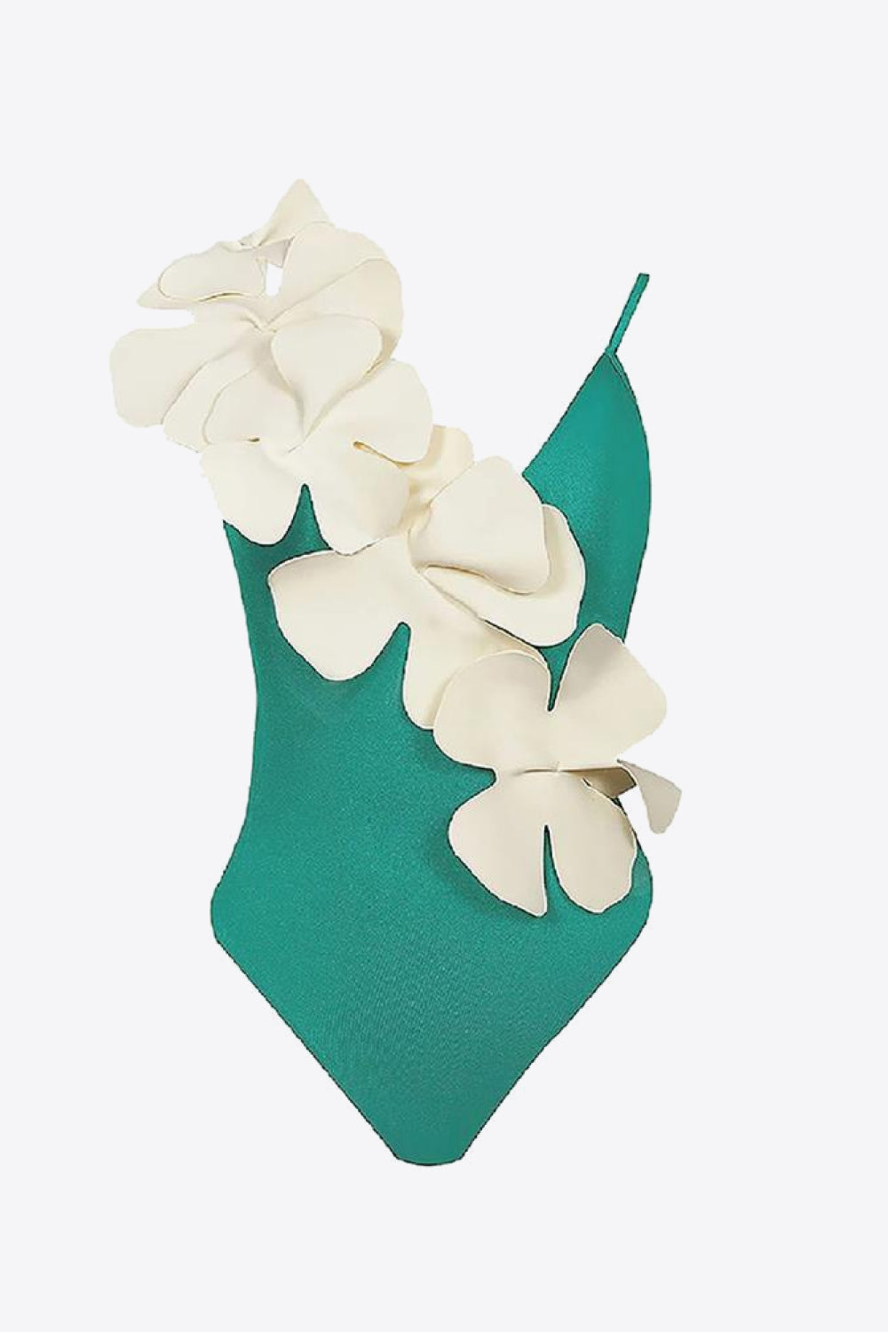 Flower Contrast One-Piece Swimsuit  Sunset and Swim Turquoise S 
