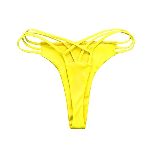 Cheeky Bikini Bottom  Sunset and Swim Yellow L 
