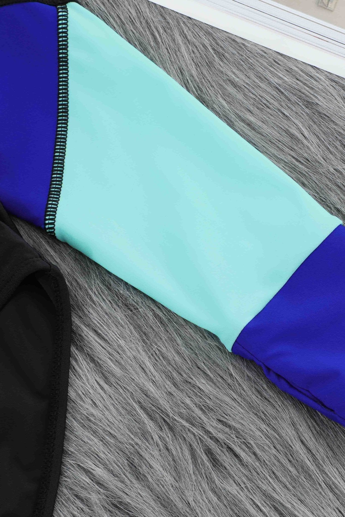 Cia Color Block Half Zip Long Sleeve One-Piece Swimsuit Zip Up Swimsuit  Sunset and Swim   