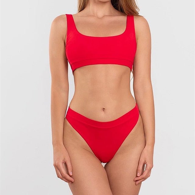 Clara High Waist Bikini  Sunset and Swim Red S 