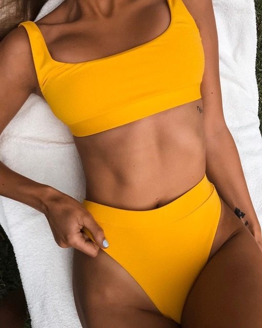 Clara High Waist Bikini  Sunset and Swim Yellow S 
