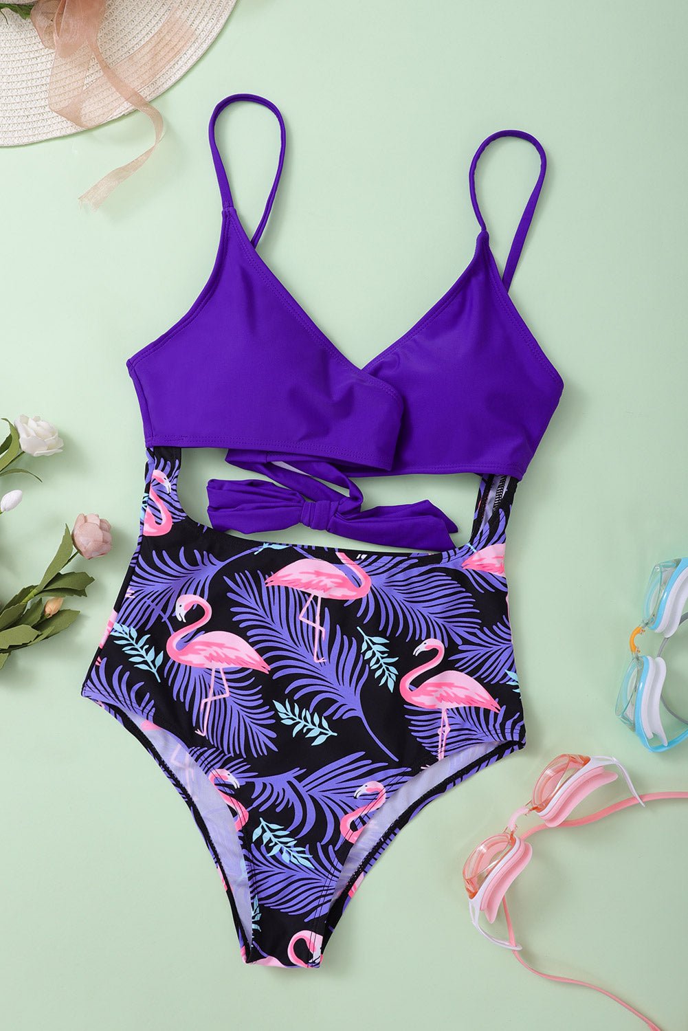 Cross Wrap Floral Print Swimsuit  Sunset and Swim   
