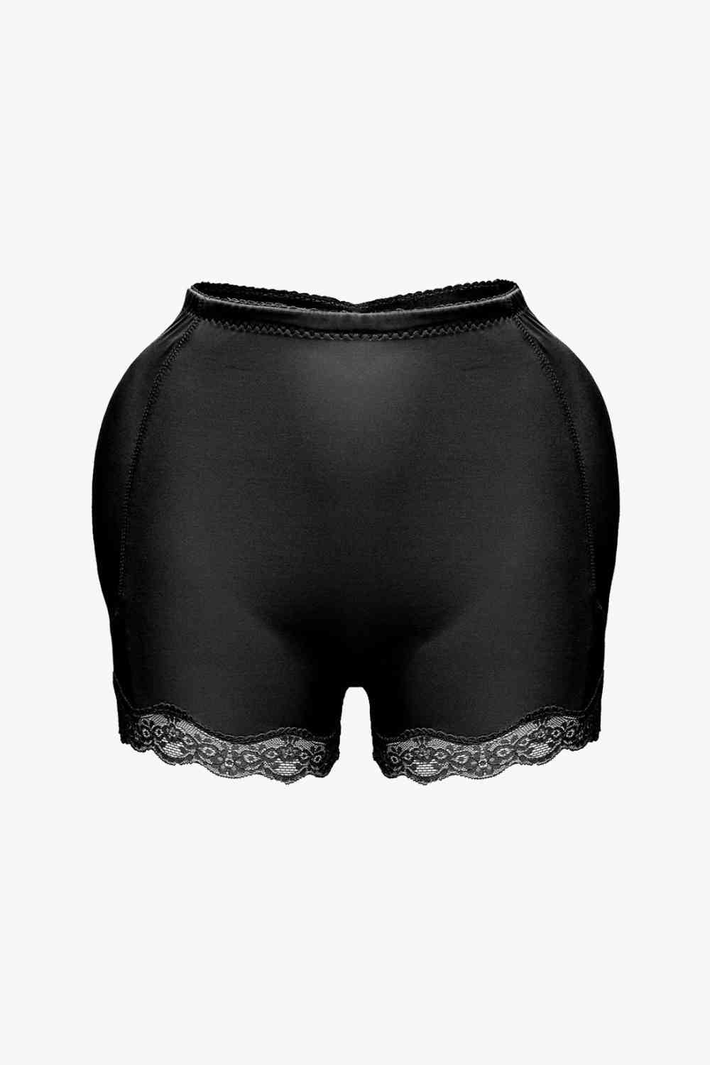 Full Size Lace Trim Shaping Shorts Sunset and Swim Black S 