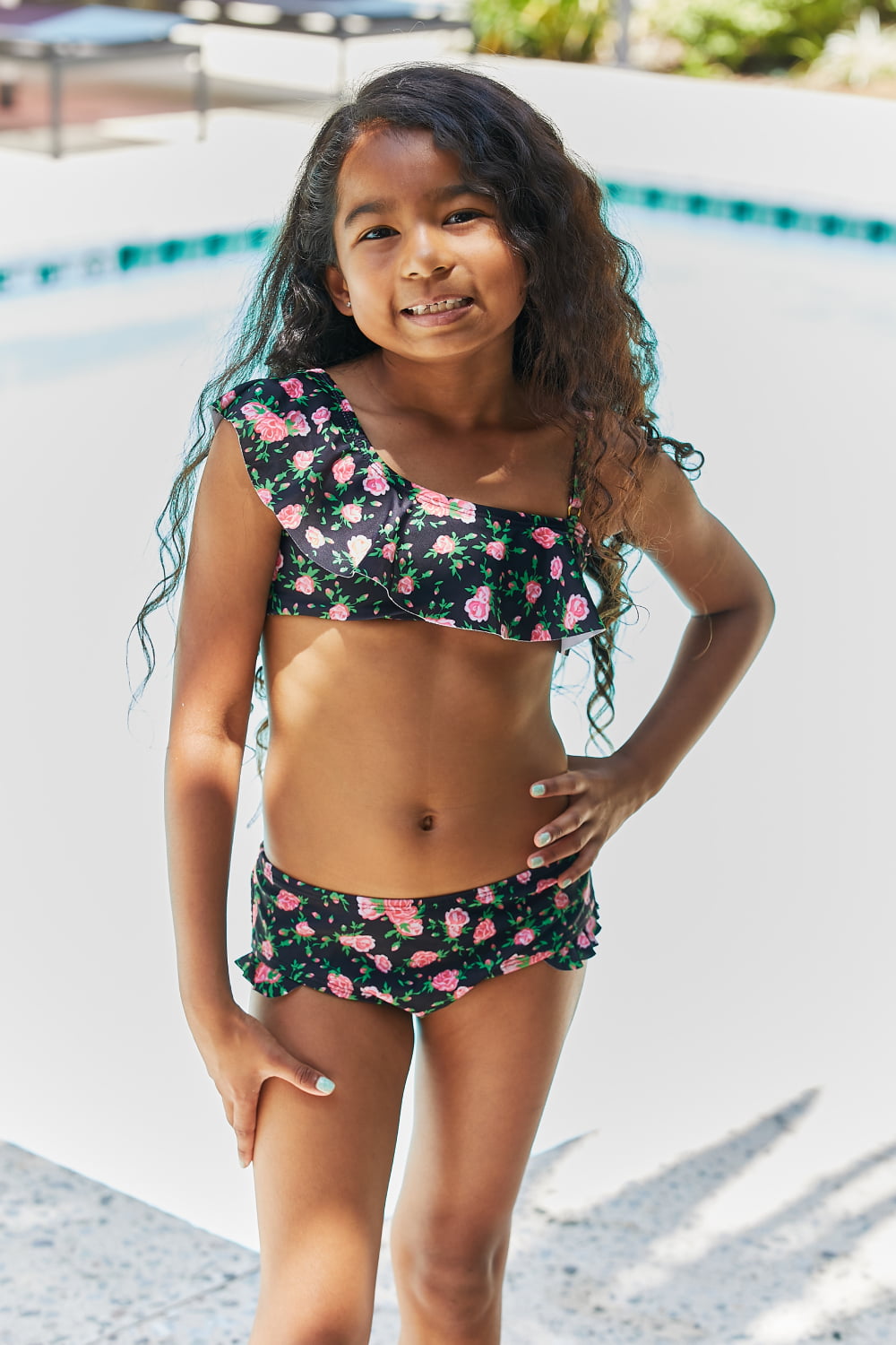 Marina West Swim Clear Waters Two-Piece Swim Set in Black Roses Mother Daughter Swimwear  Sunset and Swim Floral 18M 