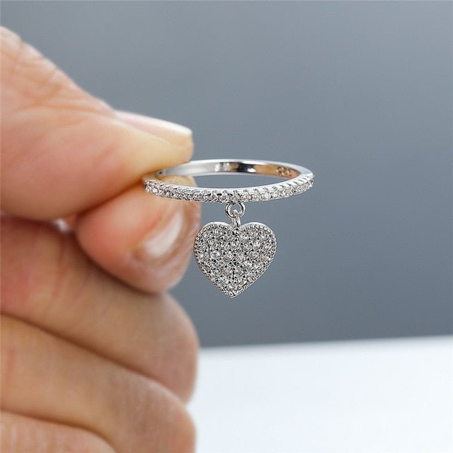 Diana Heart Pendant Ring Sunset and Swim 7 Silver 