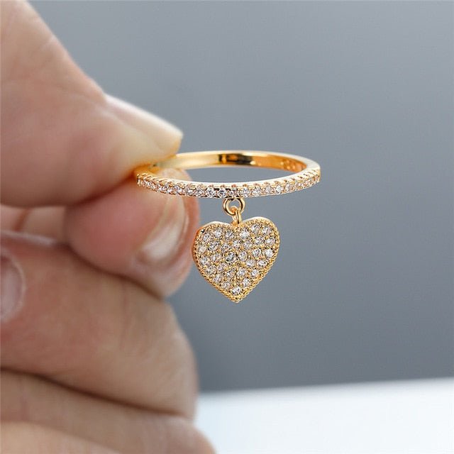 Diana Heart Pendant Ring  Sunset and Swim 6 Gold 