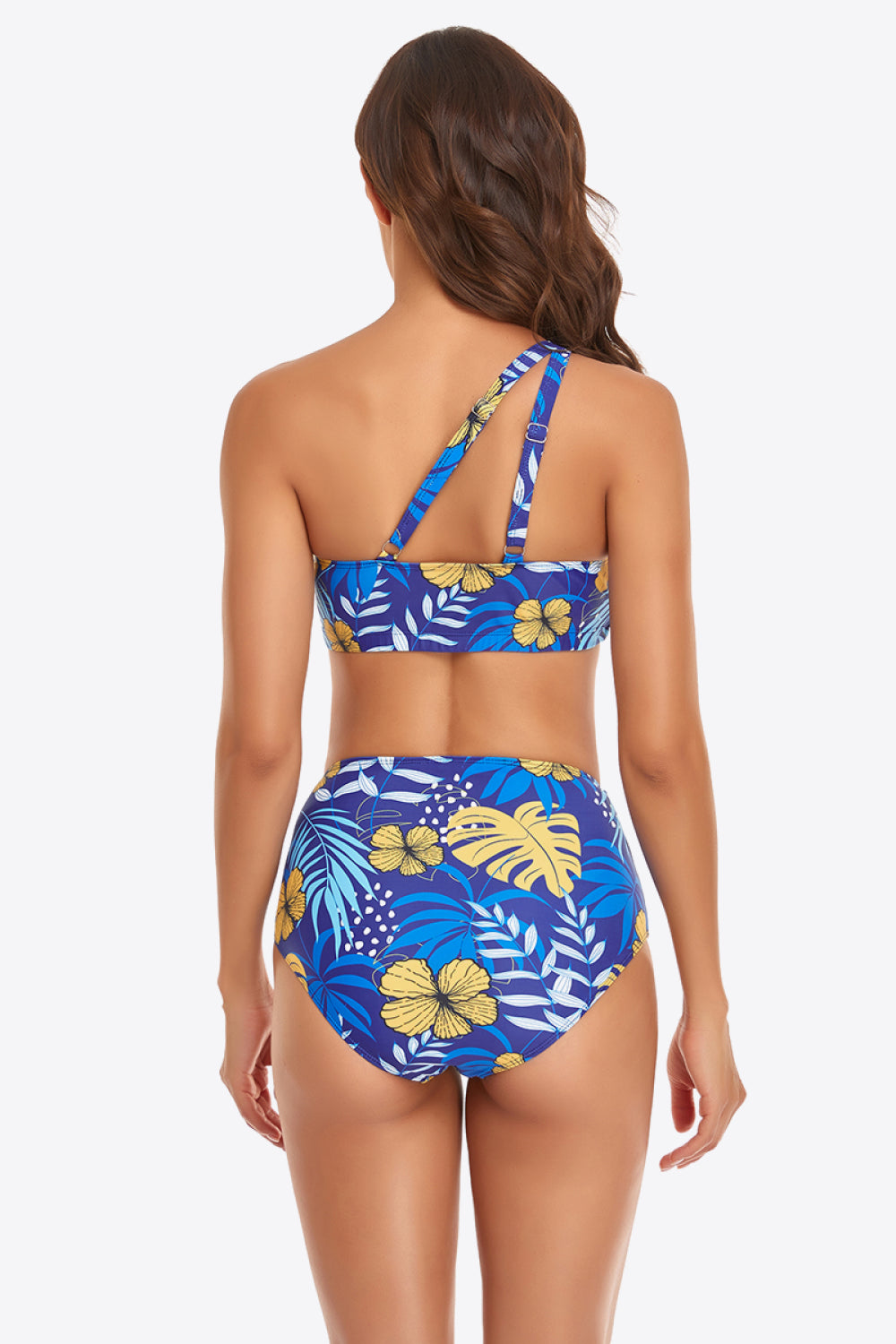 Ruffled One-Shoulder Buckled Bikini Set  Sunset and Swim   