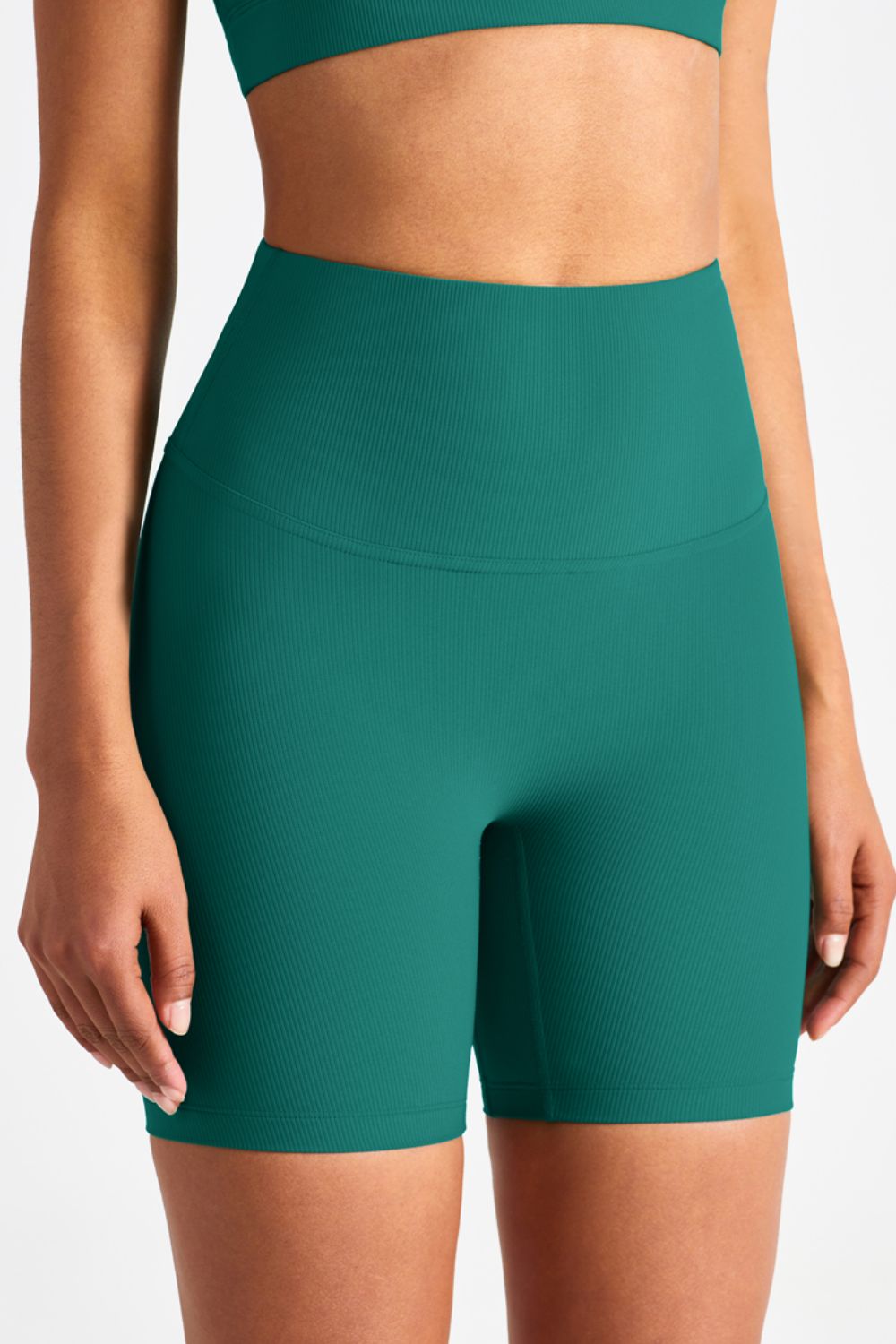 Wide Waistband Sports Shorts  Sunset and Swim Teal 4 
