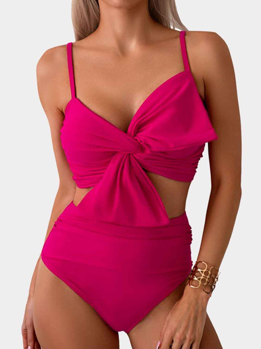 Sunset VCAY  Twisted Spaghetti Strap Bikini Set  Sunset and Swim Deep Rose S 