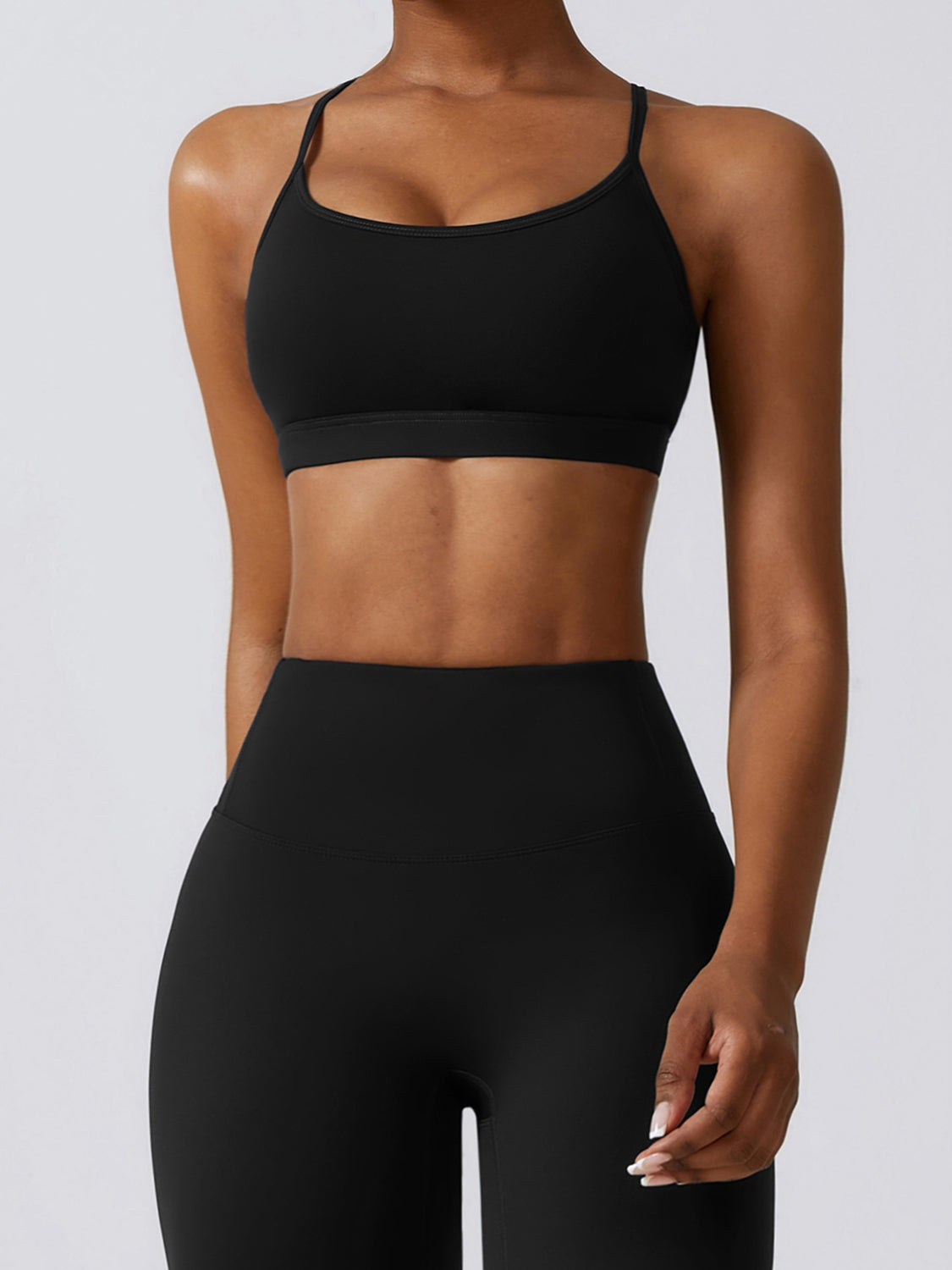 Cropped Sports Tank Top  Sunset and Swim Black S 