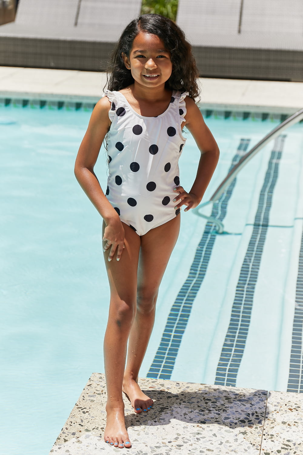 Marina West Swim Deep End Round Neck One-Piece Swimsuit Mother Daughter Swimwear  Sunset and Swim White 18M 