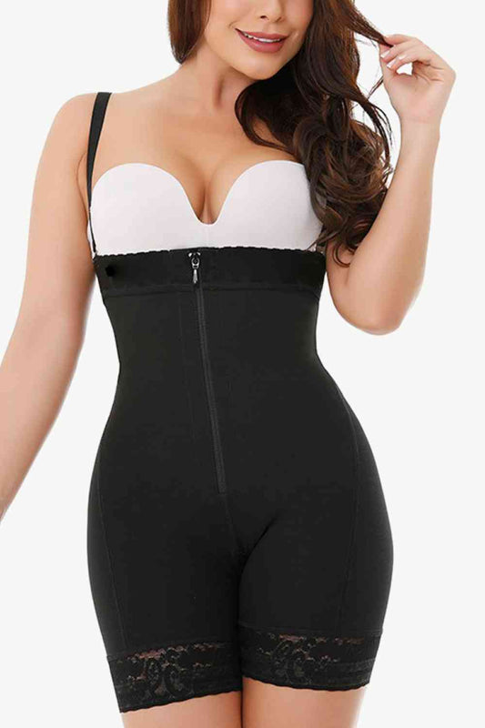 Full Size Zip Up Under-Bust Shaping Bodysuit  Sunset and Swim   