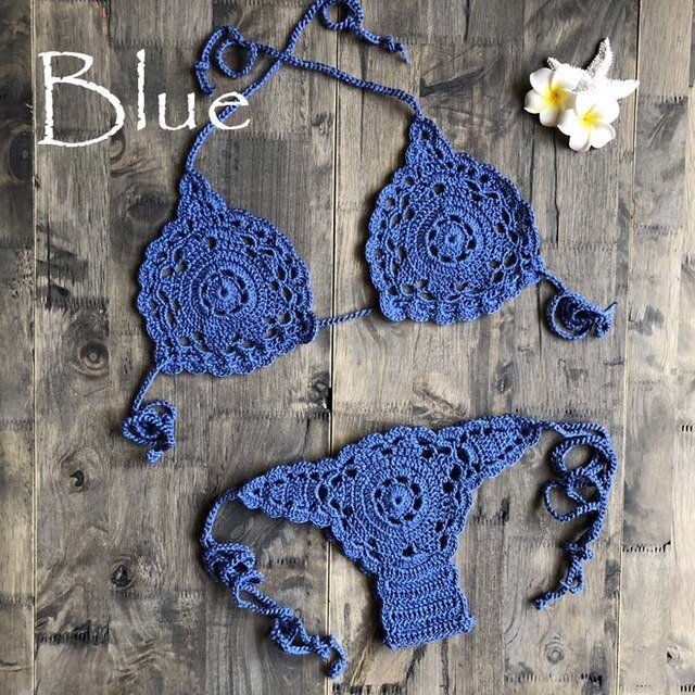 Eliana Crochet Bikini  Sunset and Swim blue L 