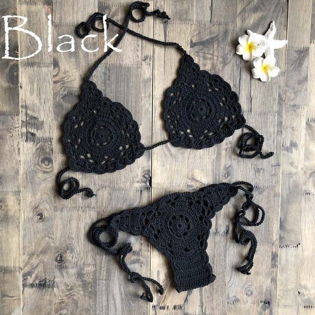 Eliana Crochet Bikini  Sunset and Swim black S 