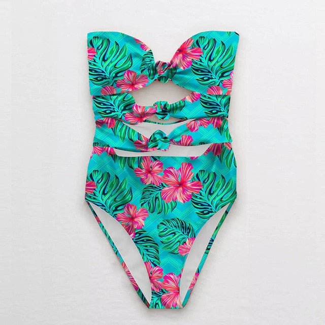 Ella High Waist Hollow Out Swimsuit  Sunset and Swim LD19173B3 S 