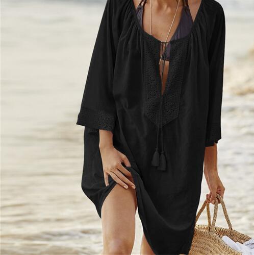 Emery Beach Cover Up  Sunset and Swim Black One Size 