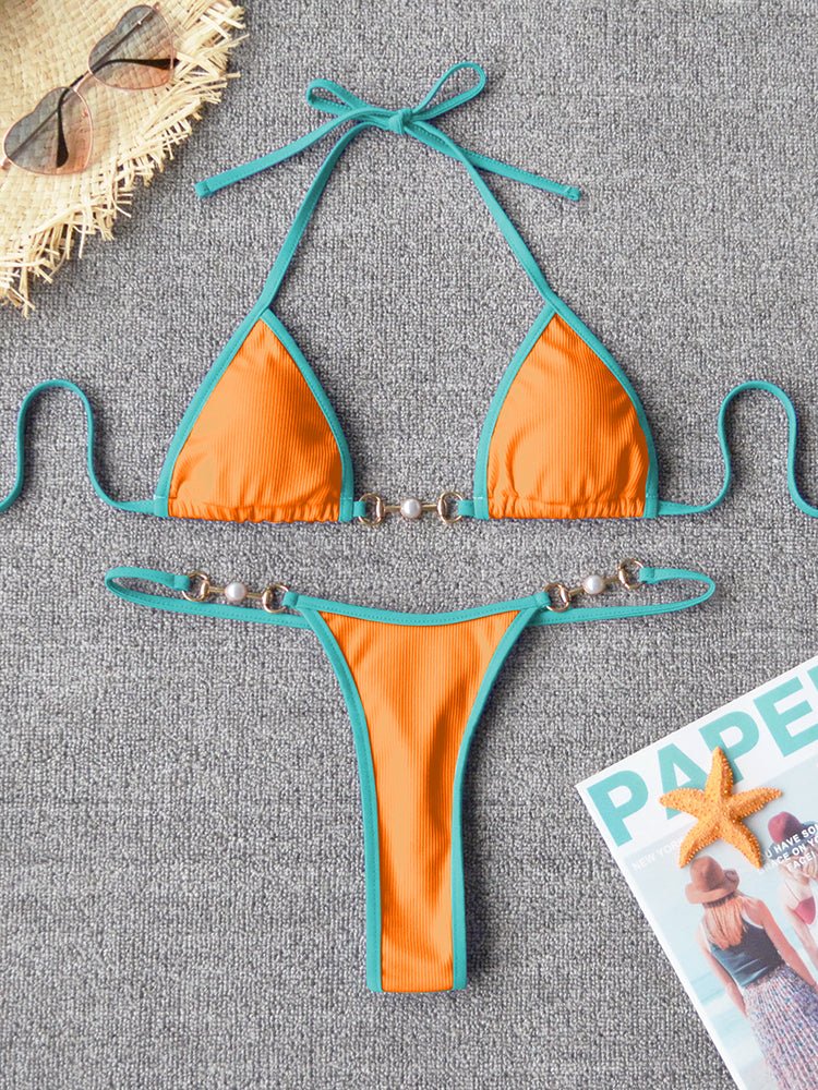 The Bombshell Brazilian Micro Thong Bikini – Sunset and Swim