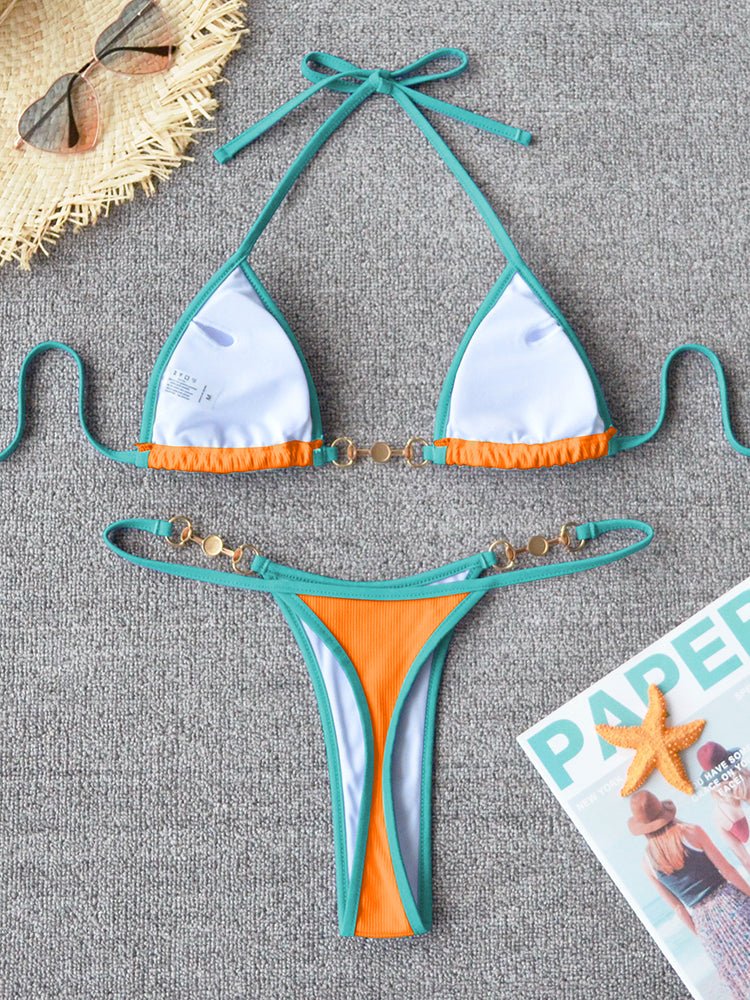 Sunset Ribbed Sexy Brazilian Thong Bikini – Sunset and Swim
