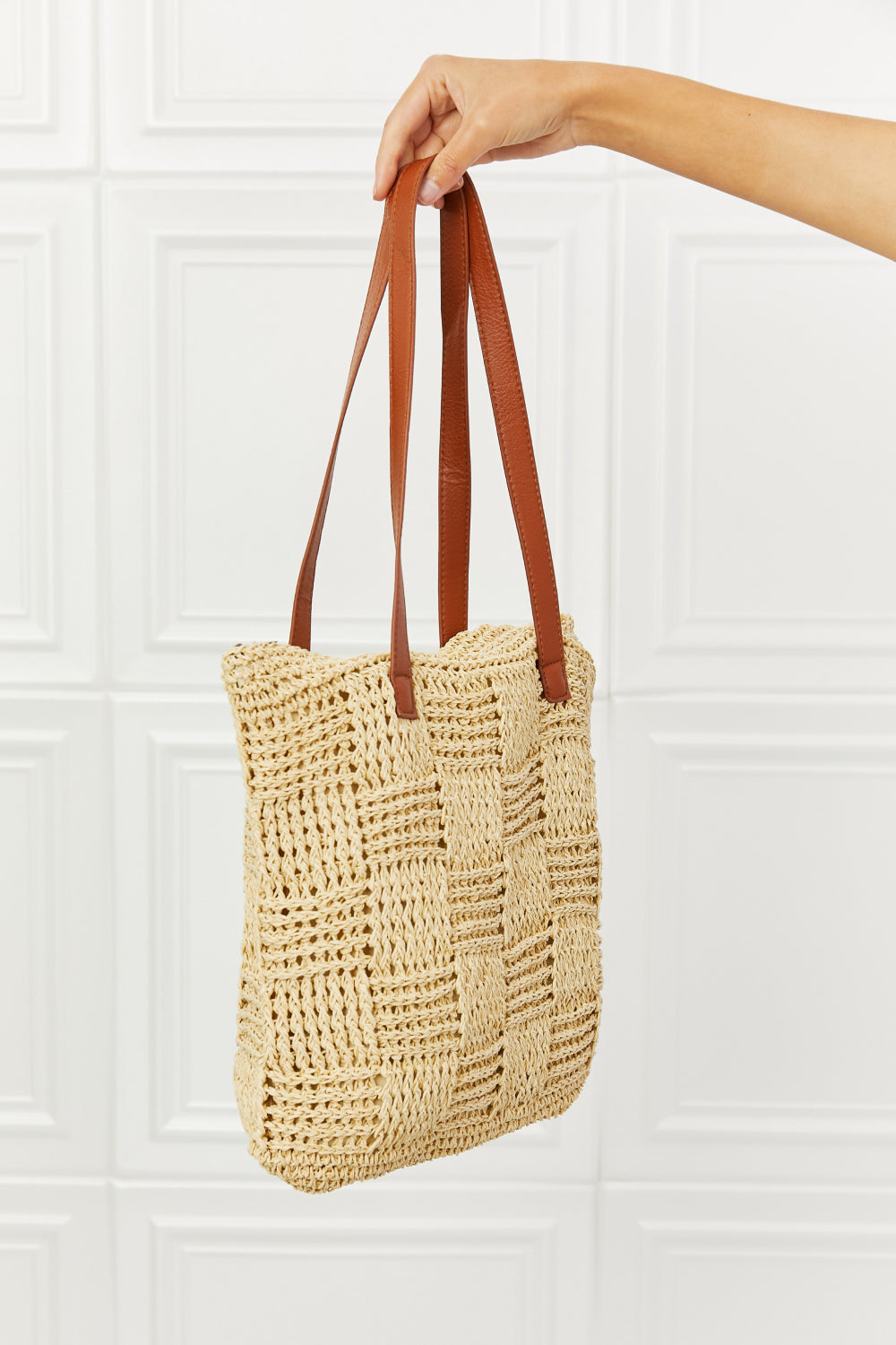 Fame Picnic Date Straw Tote Bag  Sunset and Swim   