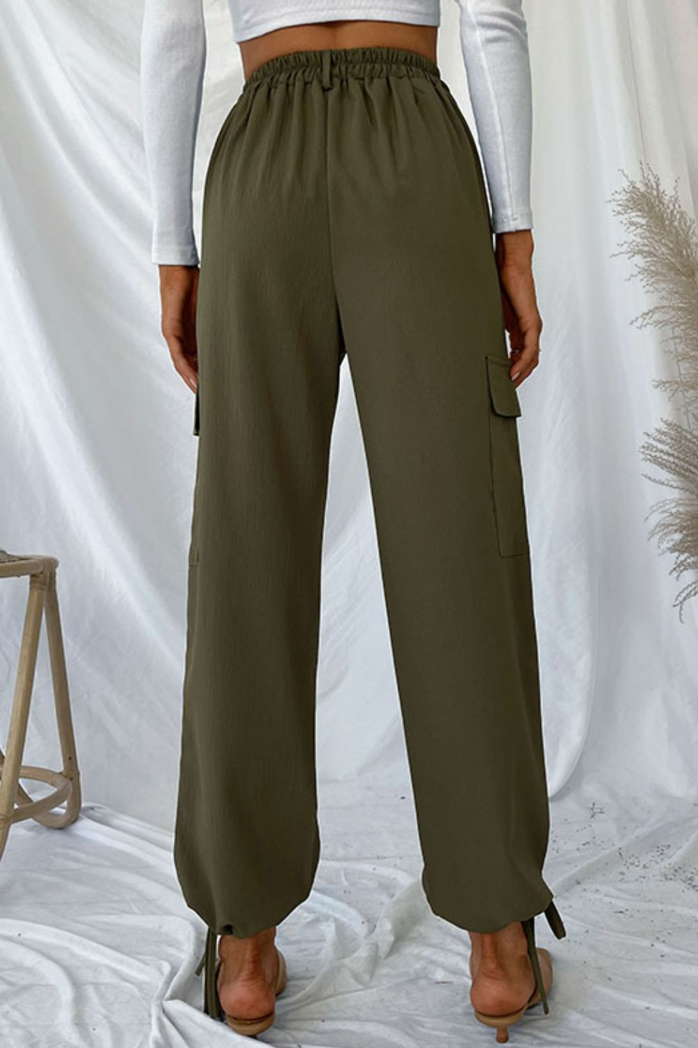 Drawstring Ankle Cargo Pants Sunset and Swim   