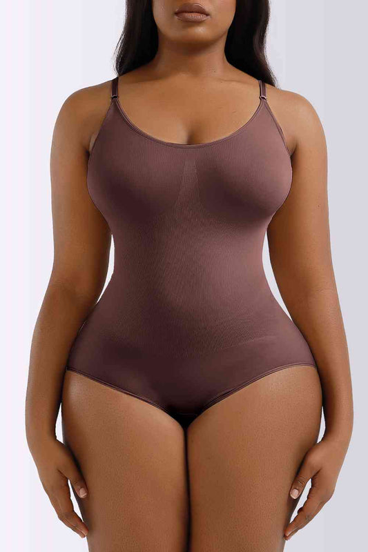 Spaghetti Strap Shaping Bodysuit  Sunset and Swim Coffee Brown S 