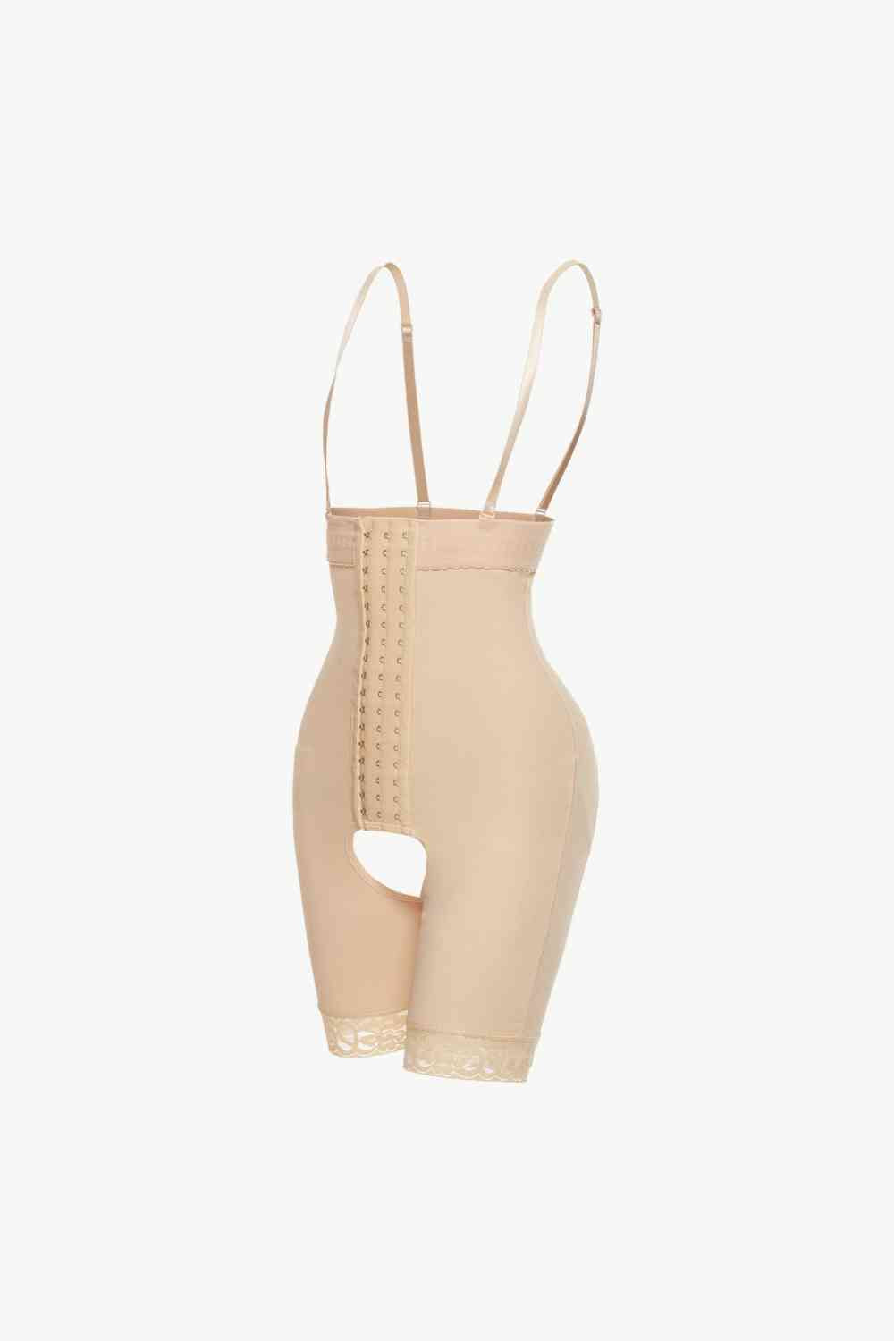Full Size Hook-and-Eye Lace Trim Shaping Bodysuit  Sunset and Swim   