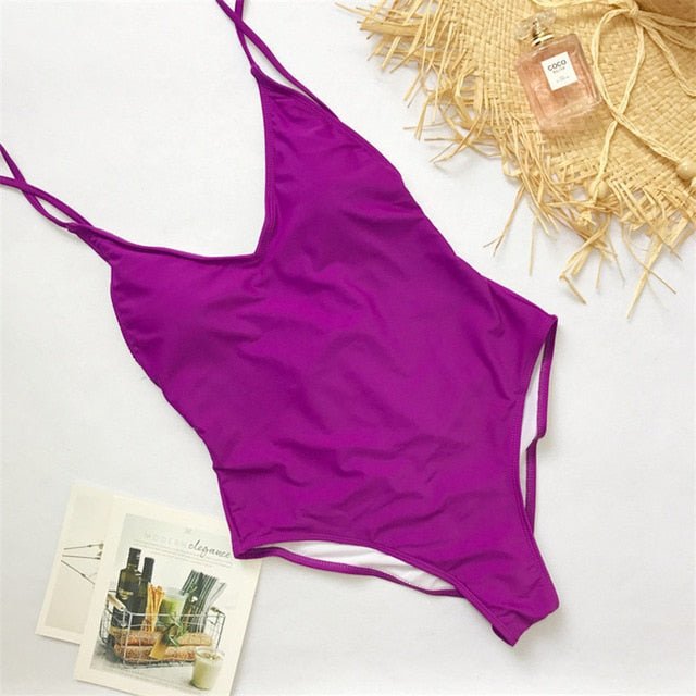 Goddess One Piece Swimsuit  Sunset and Swim Purple S 
