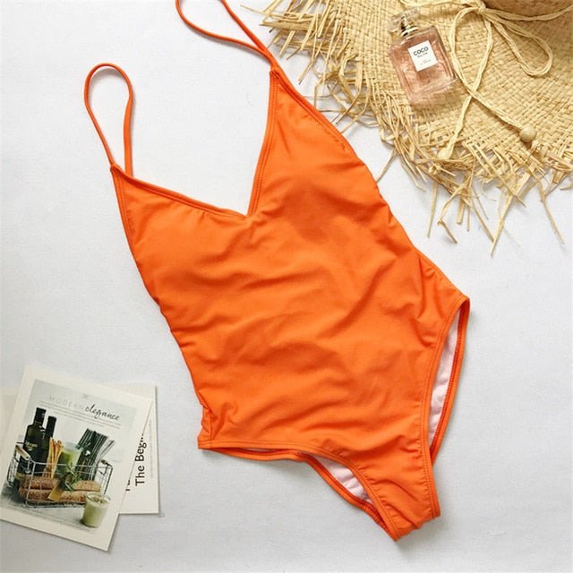 Goddess One Piece Swimsuit  Sunset and Swim Orange S 