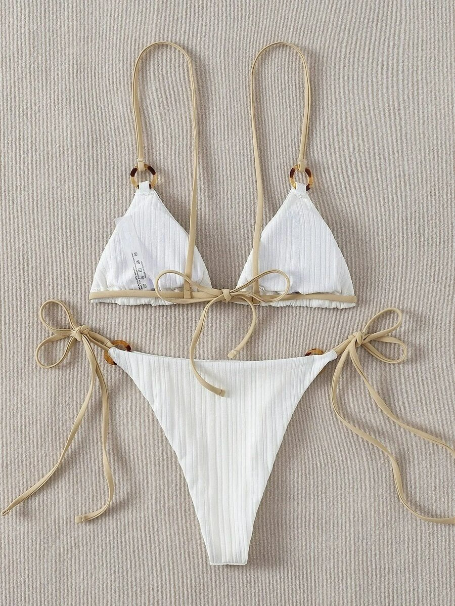 Hamptons Sexy Cute Triangle Bikini Set  Sunset and Swim   
