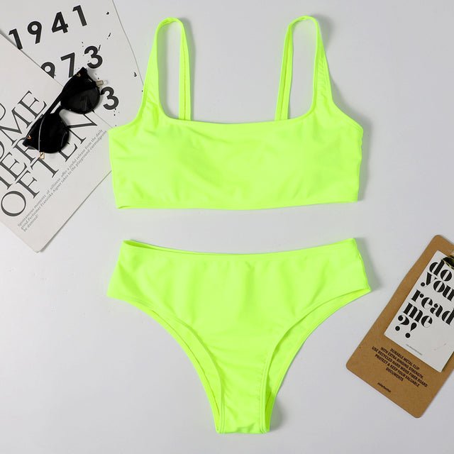 Jolene Sexy Simple Bikini Swimsuit  Sunset and Swim Green L 