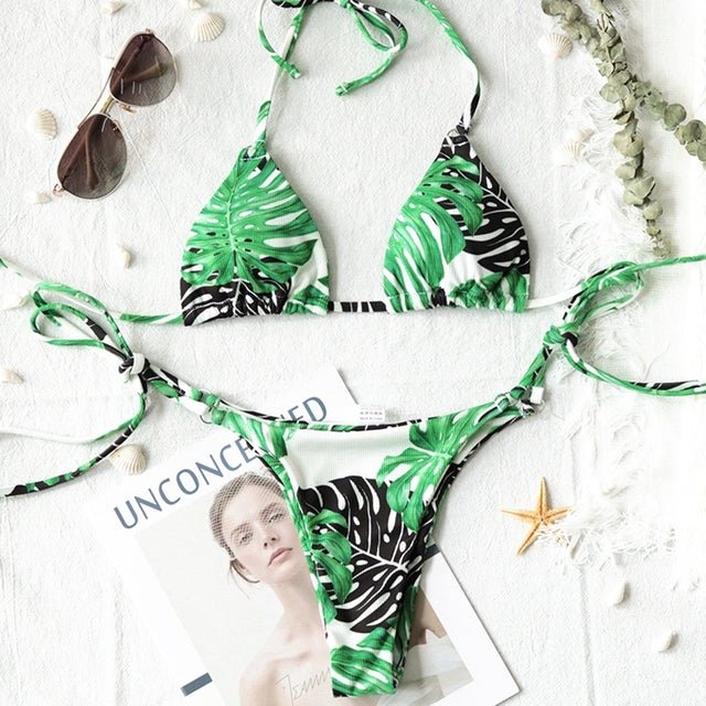 Juliana Brazilian Triangle Bikini  Sunset and Swim Green S 