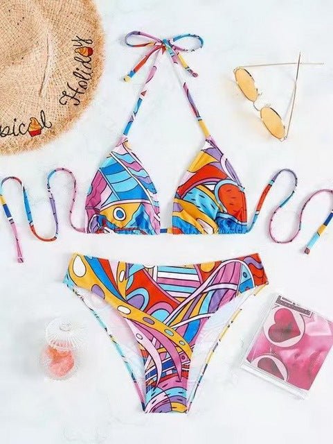 Kate Sexy Triangle Bikini Swimsuit  Sunset and Swim Color 4 L 