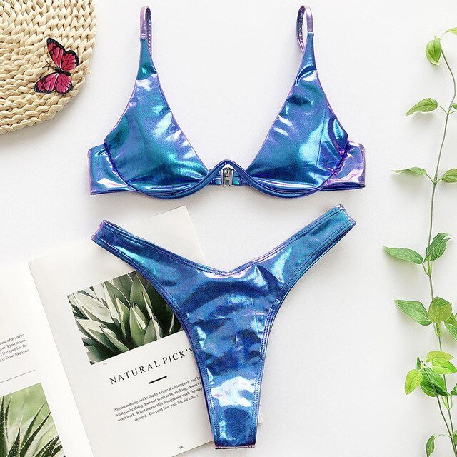 Khloe Push Up Bikini  Sunset and Swim Blue S 