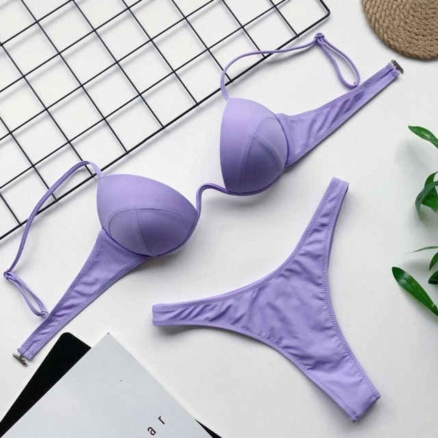 Khloe Push Up Bikini  Sunset and Swim Purple S 